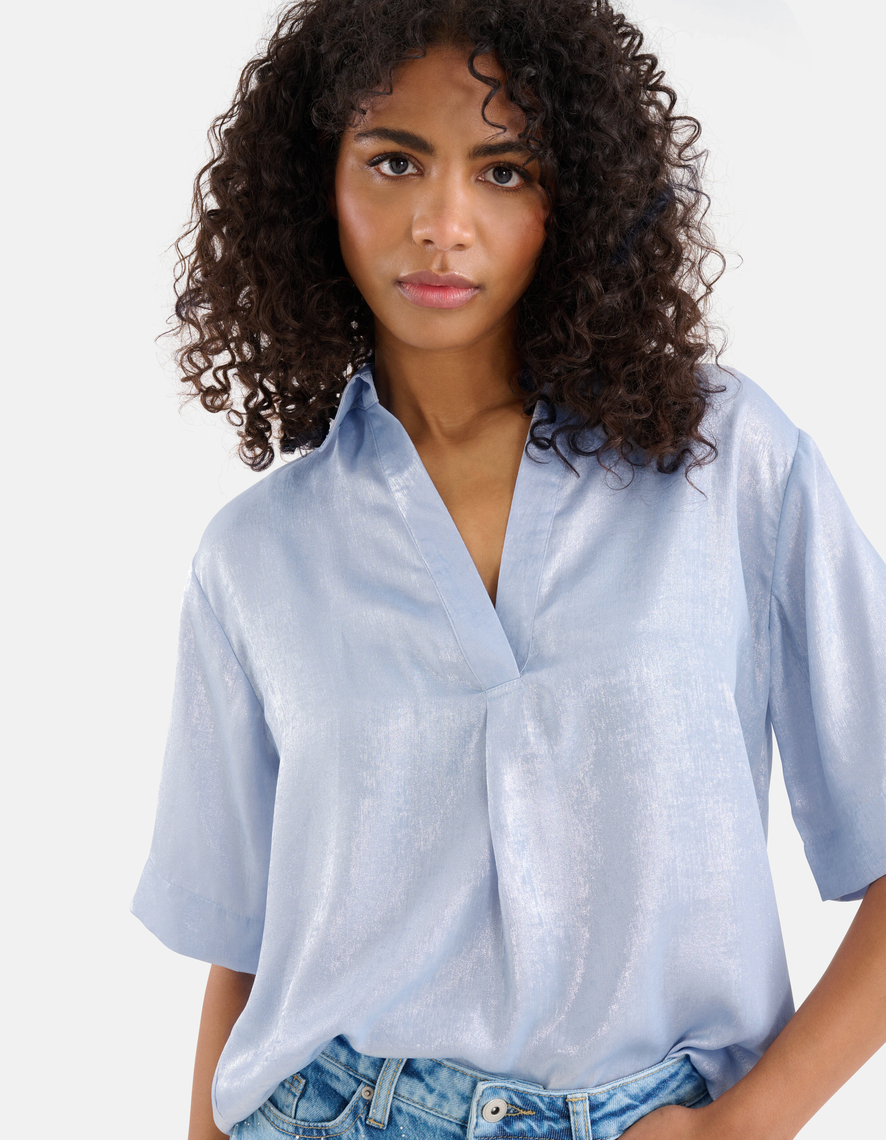 Metallic Top Lichtblauw By Fred SHOEBY WOMEN