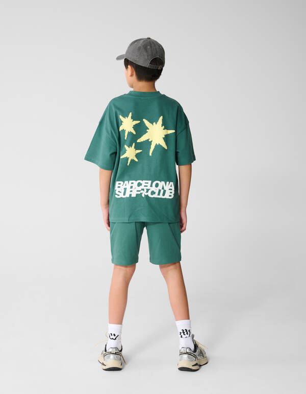 Surf Club Artwork T-shirt Donkergroen SHOEBY BOYS