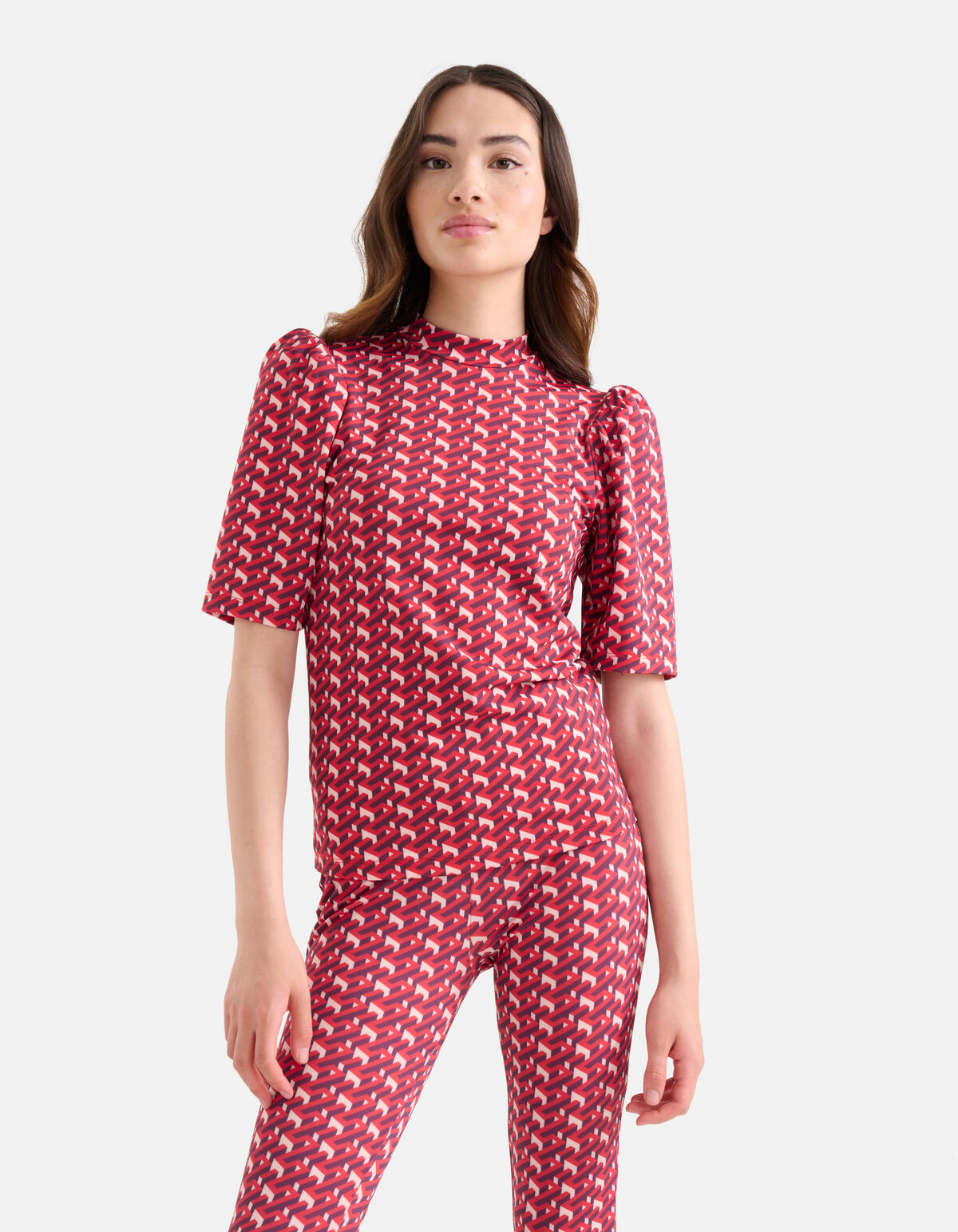 Grafische Travel Top Rood SHOEBY WOMEN