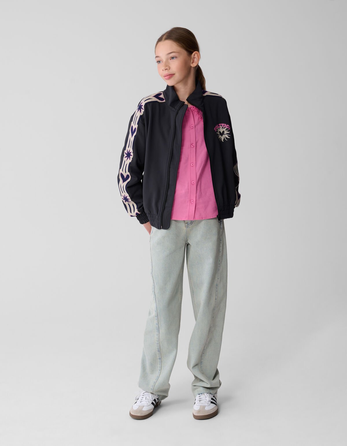 Heart Tape Zip Jack Donkergrijs SHOEBY GIRLS
