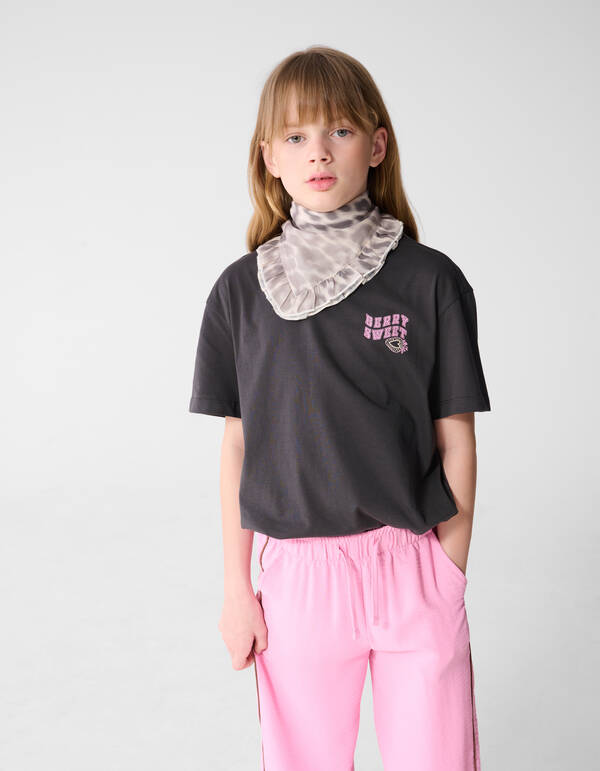 Strawberry Artwork T-shirt Dokergrijs SHOEBY GIRLS