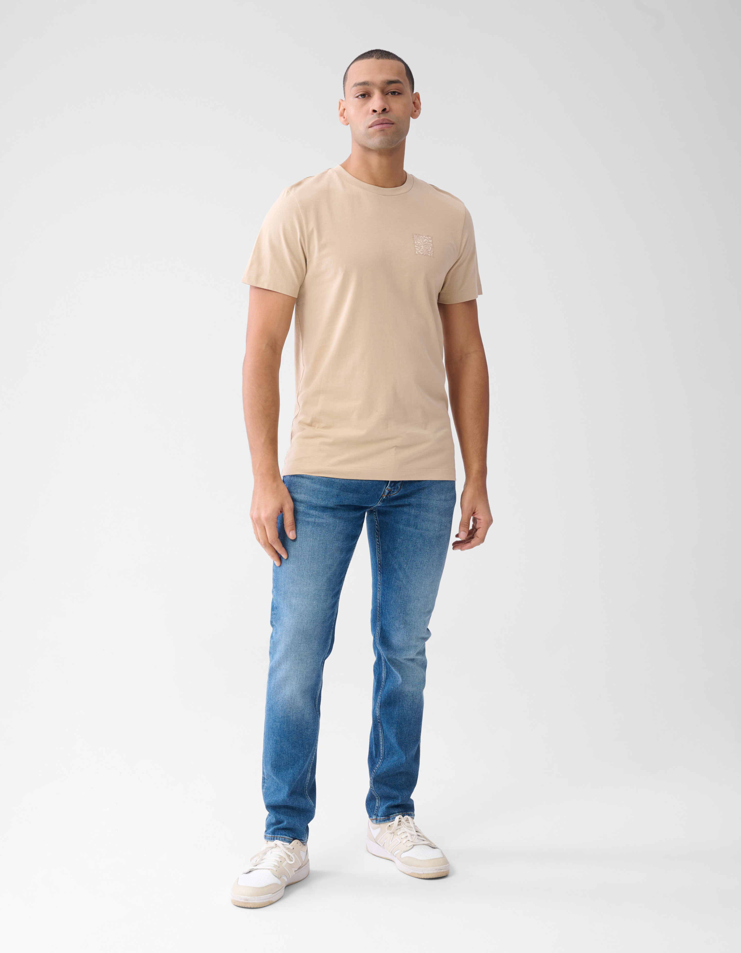 Flower Block T-shirt Zand SHOEBY MEN