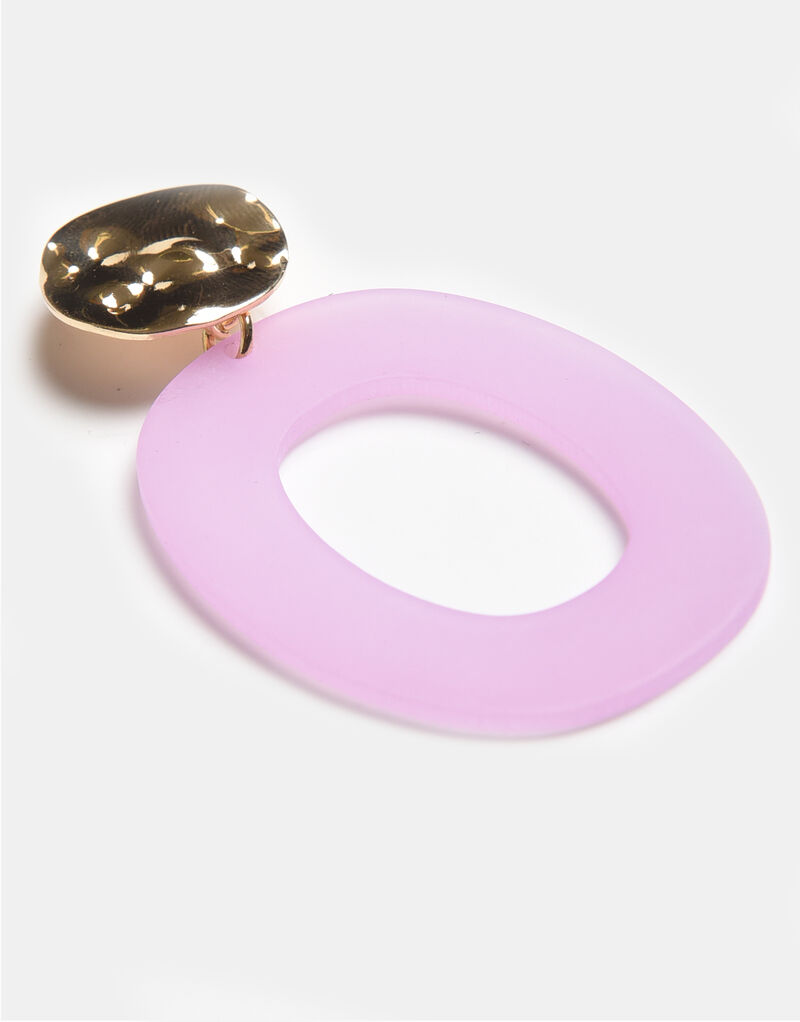 Lila Oval Oorbellen