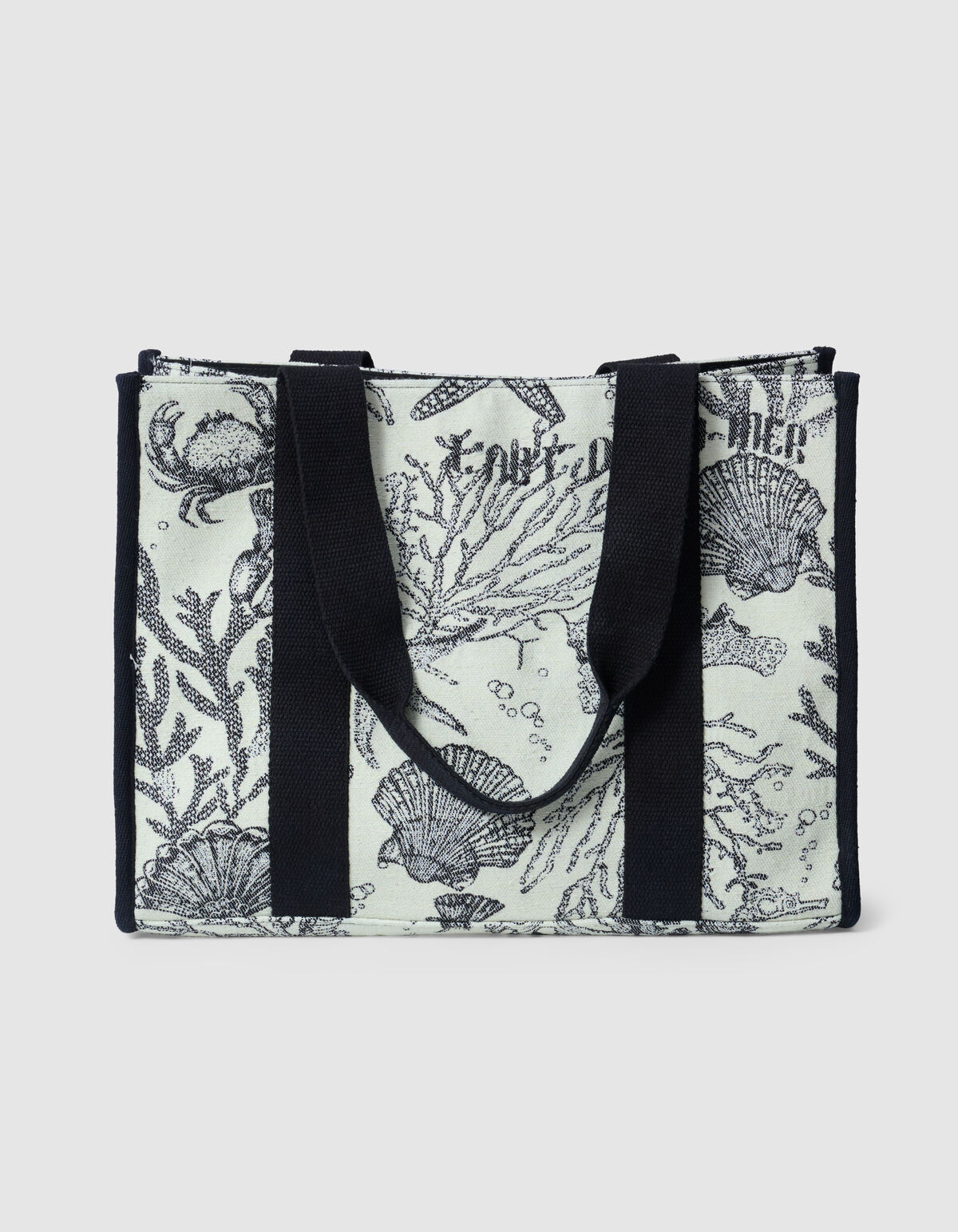 Jacquard Shopper Zwart/Wit SHOEBY ACCESSOIRES