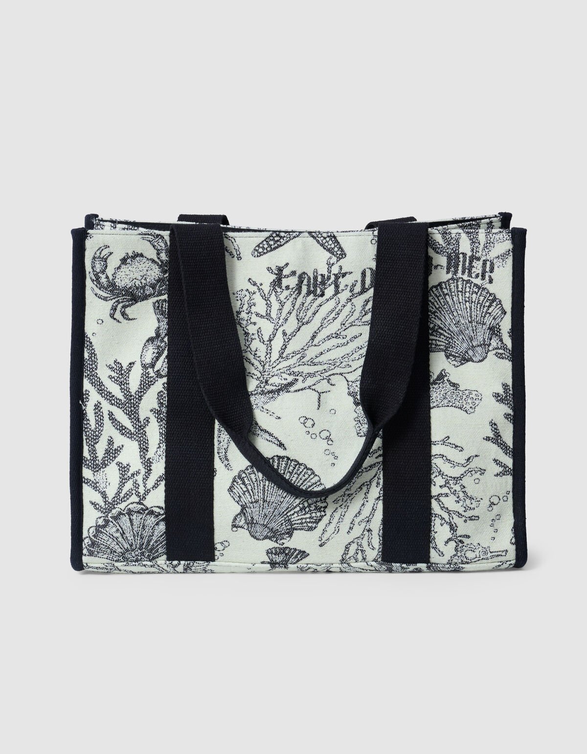 Jacquard Shopper Zwart/Wit SHOEBY ACCESSOIRES