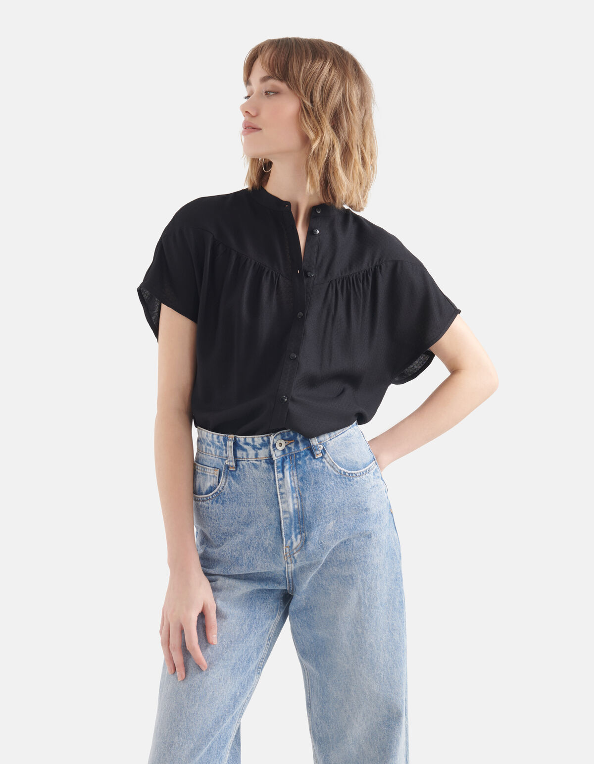 Relaxed Fit Top Zwart SHOEBY WOMEN