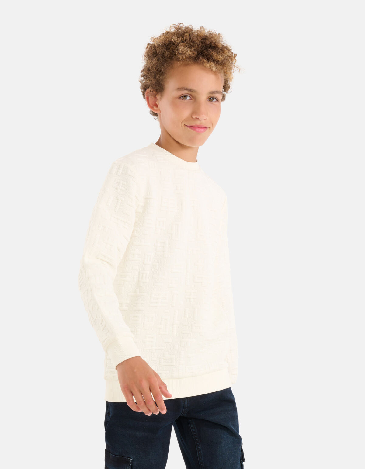 Structuur Sweater Gebroken Wit SHOEBY BOYS