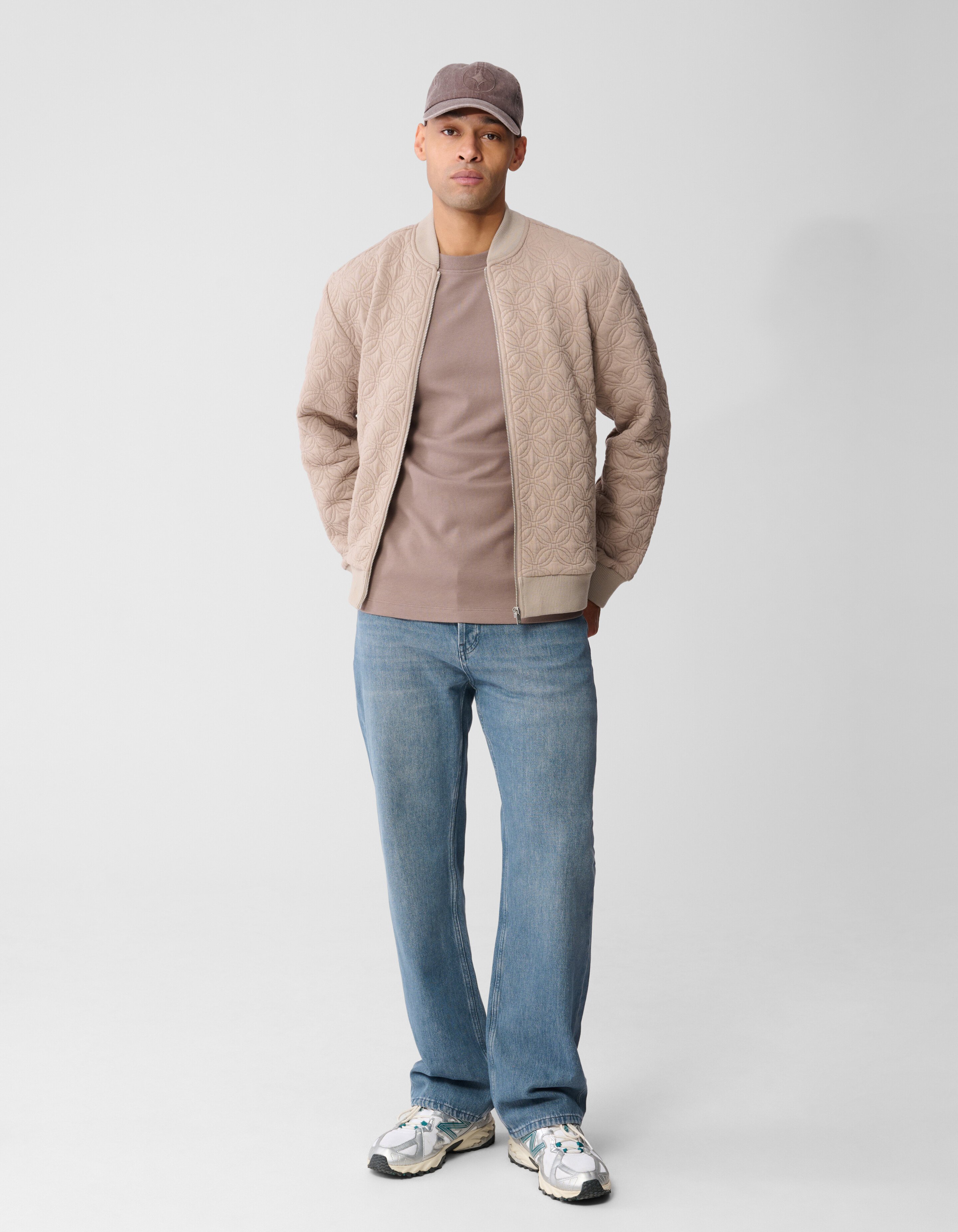 Embroidery Sweat Bomber Jack Lichtbruin SHOEBY MEN