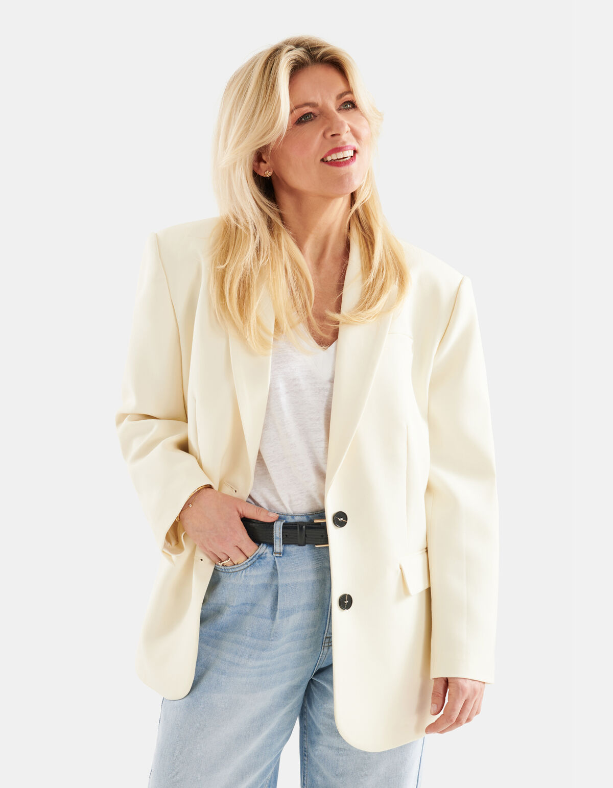 Oversized Blazer Gebroken Wit SHOEBY WOMEN
