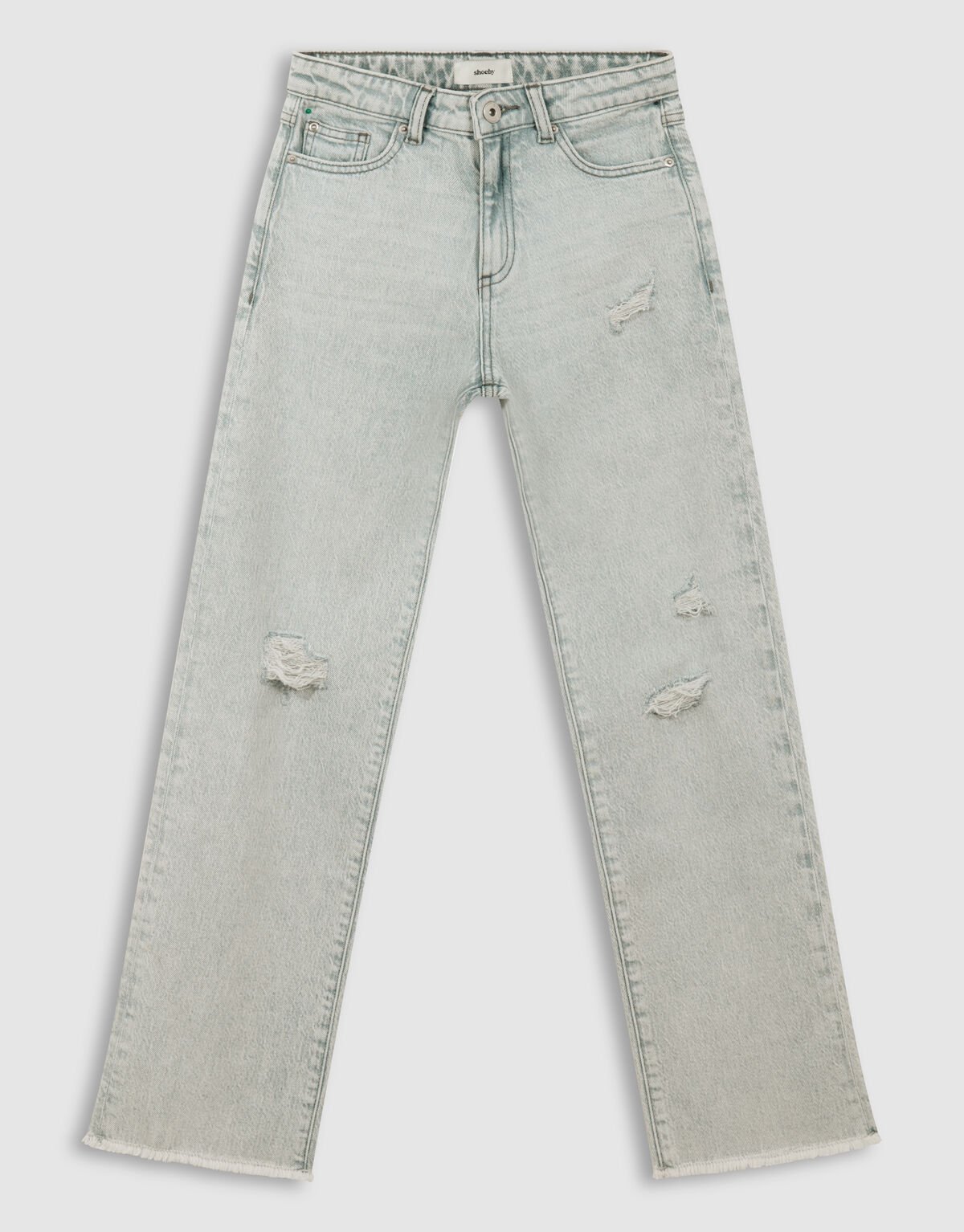 Destroy Straight Fit Jeans Lichtgrijs SHOEBY GIRLS