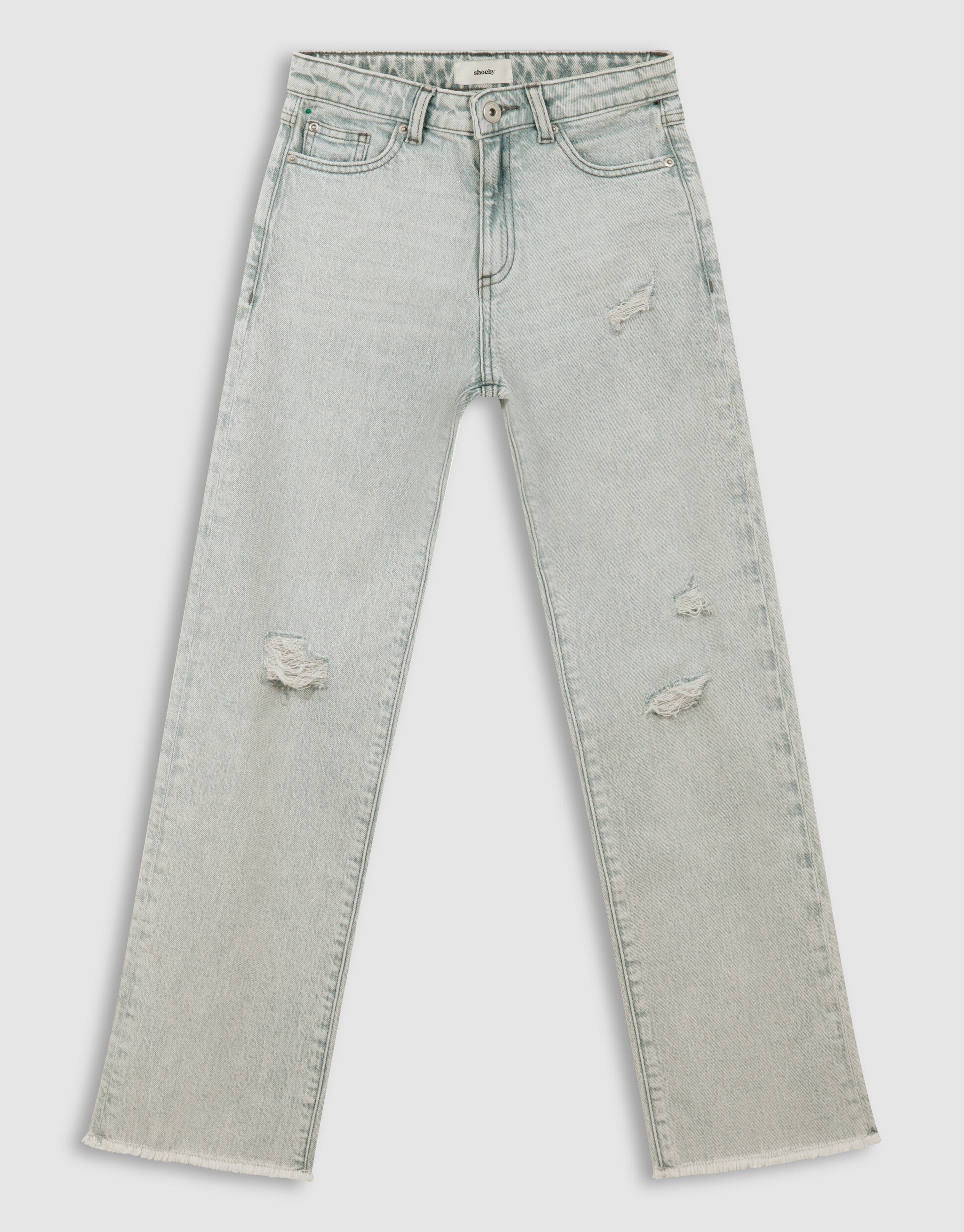 Destroy Straight Fit Jeans Lichtgrijs SHOEBY GIRLS