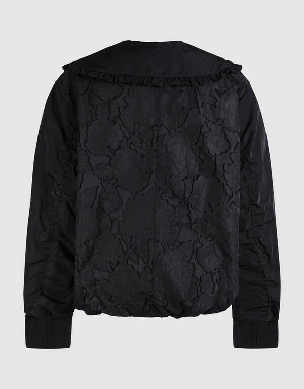 Oversized Big Collar Bomber Zwart SHOEBY WOMEN