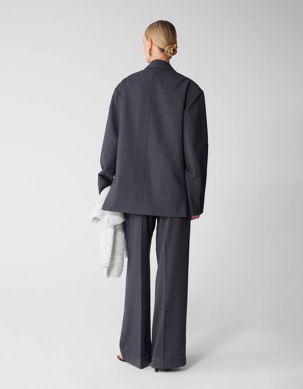 Oversized Ruiten Blazer Donkergrijs SHOEBY WOMEN