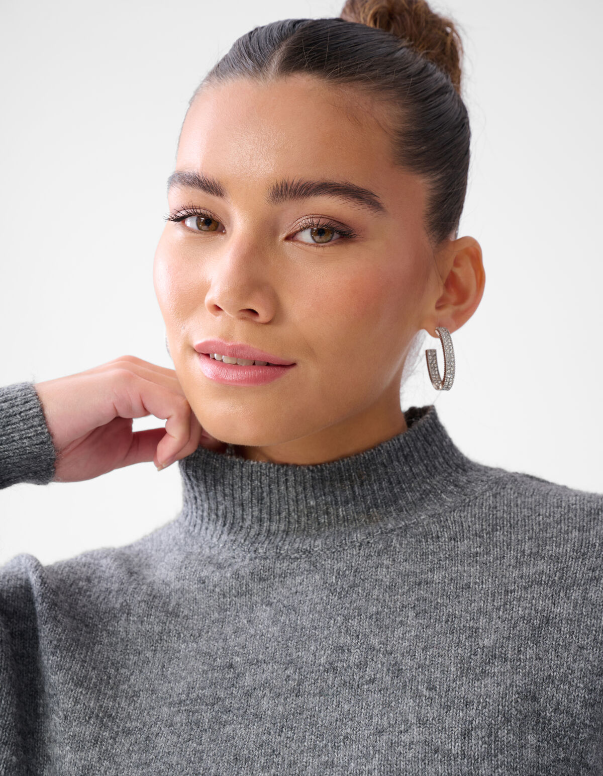 Studded Sleeve Trui Grijs SHOEBY WOMEN