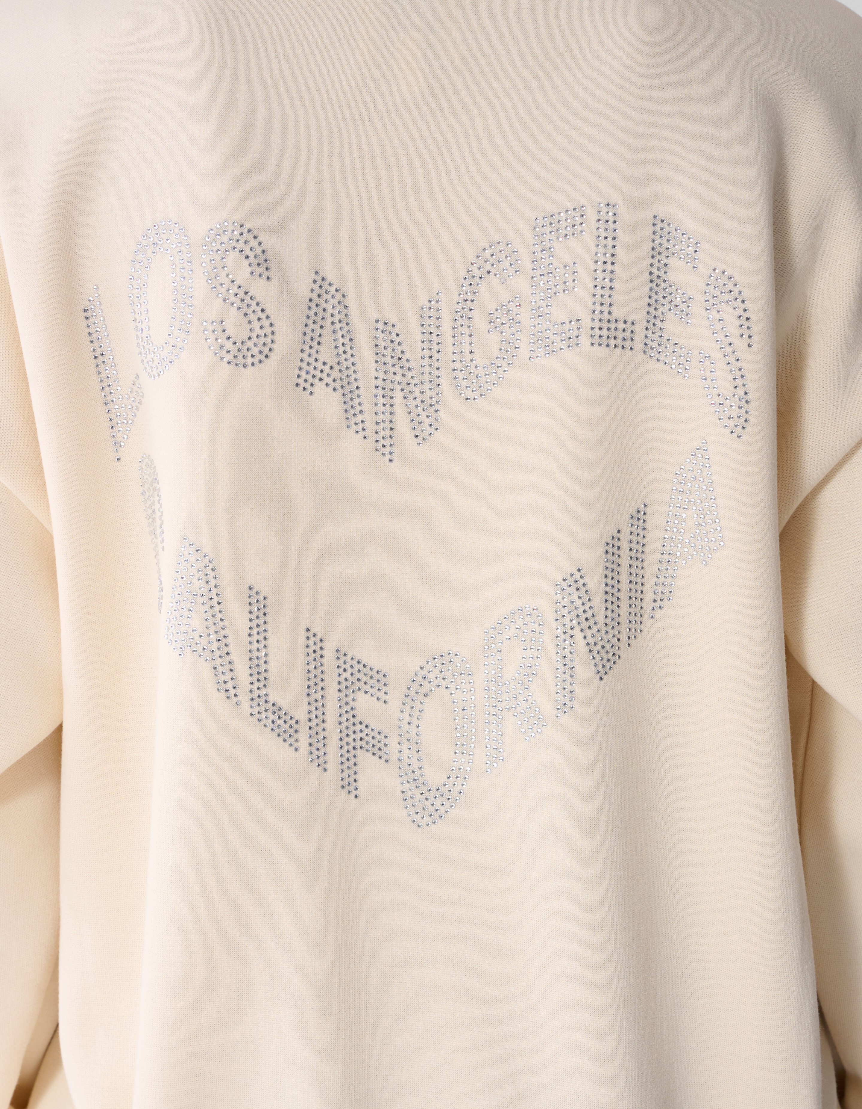 Strass Tekst Sweater Gebroken Wit SHOEBY GIRLS