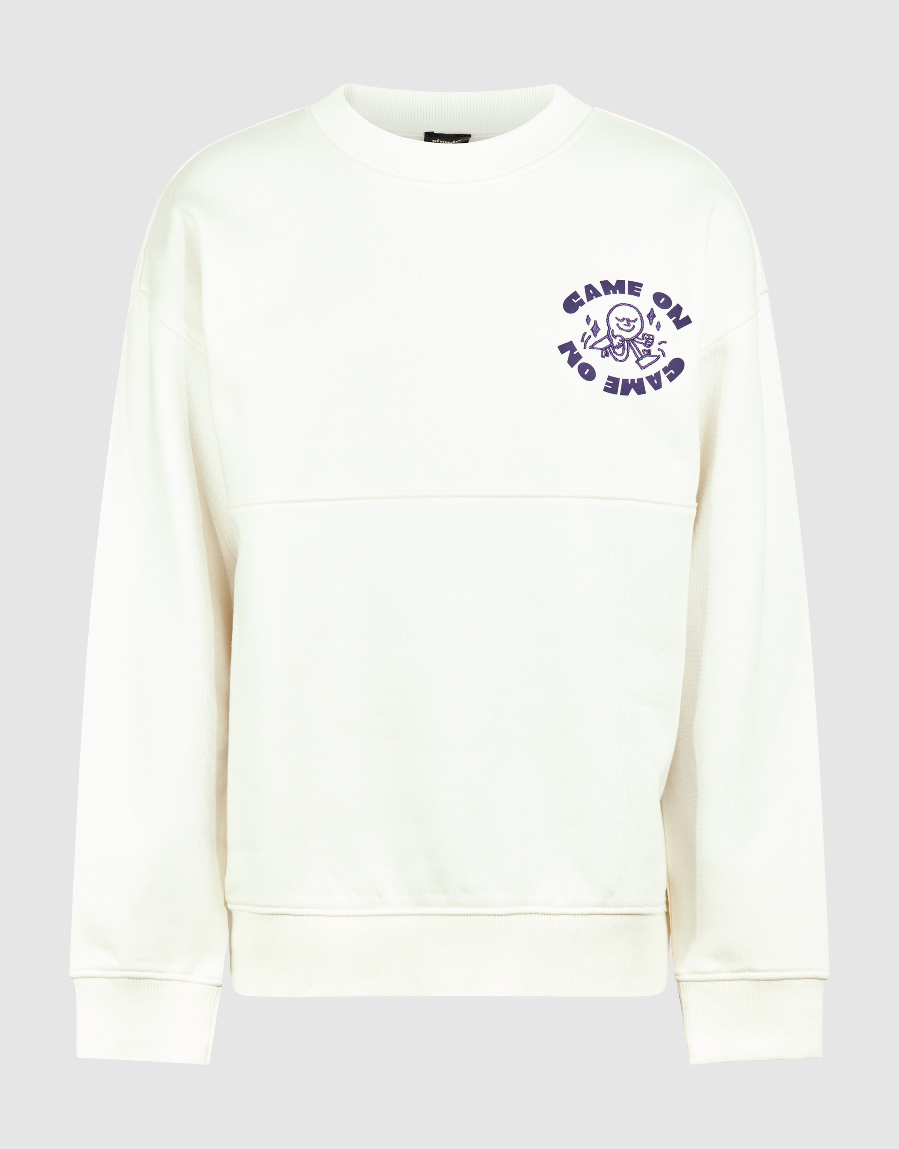 Game On Artwork Sweater Gebroken Wit SHOEBY BOYS
