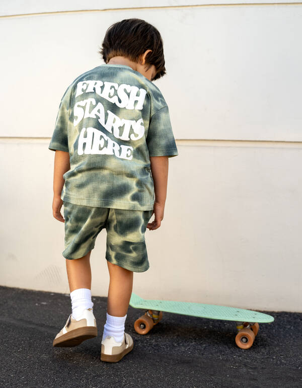 Printed Relaxed T-shirt Groen SHOEBY BOYS