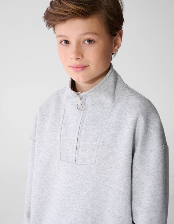 Melange Balloon Fit Sweater Lichtgrijs SHOEBY BOYS