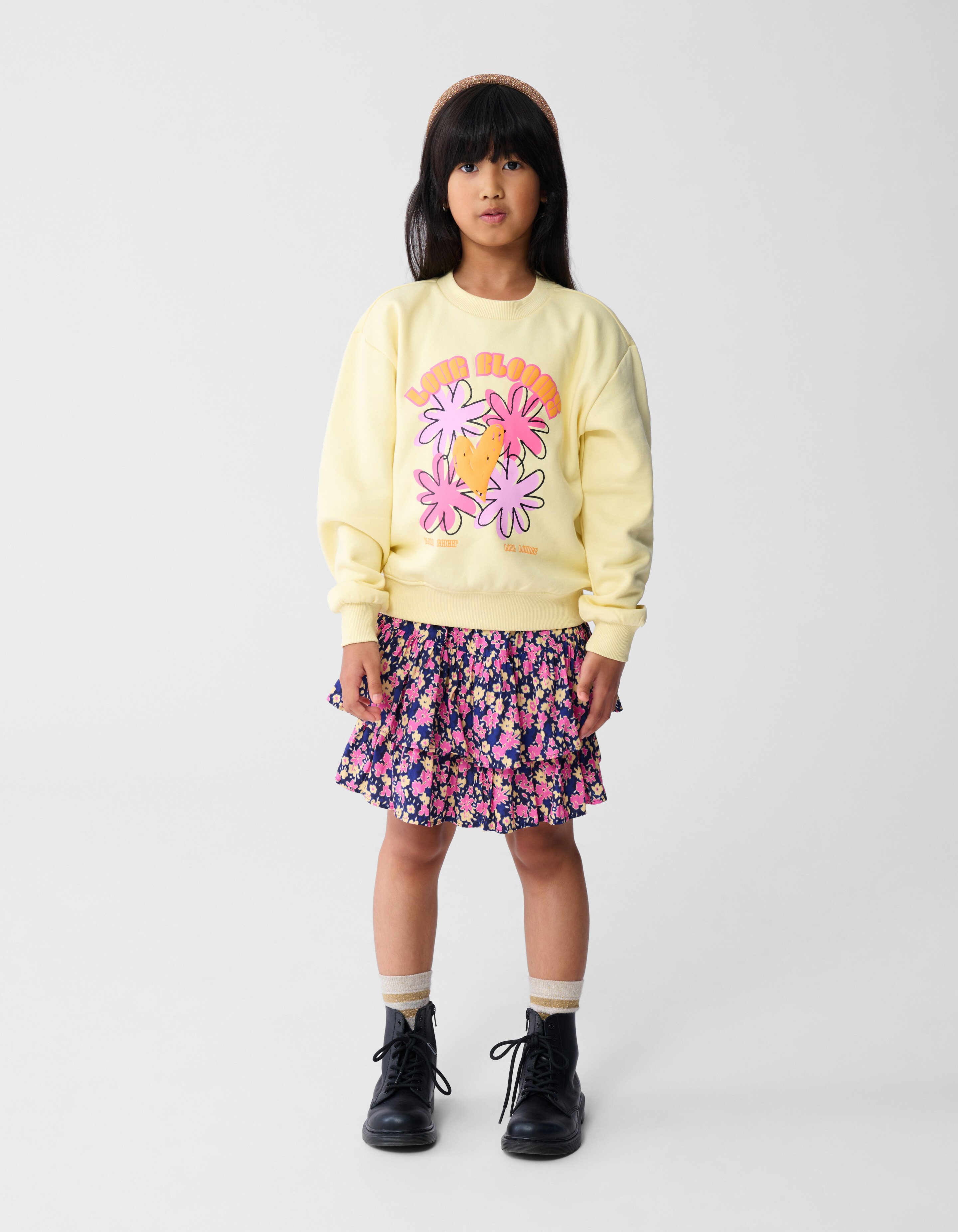 Bloem Artwork Sweater Lichtgeel SHOEBY GIRLS