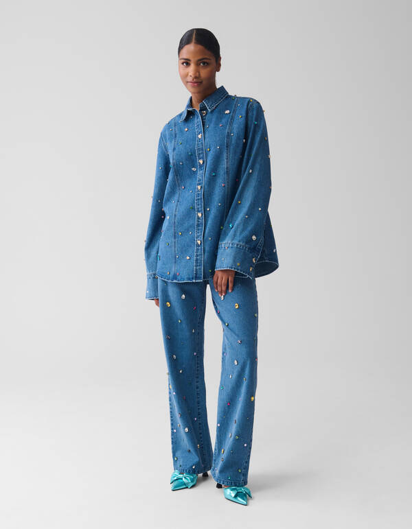 Wide Leg Stone Jeans SHOEBY WOMEN