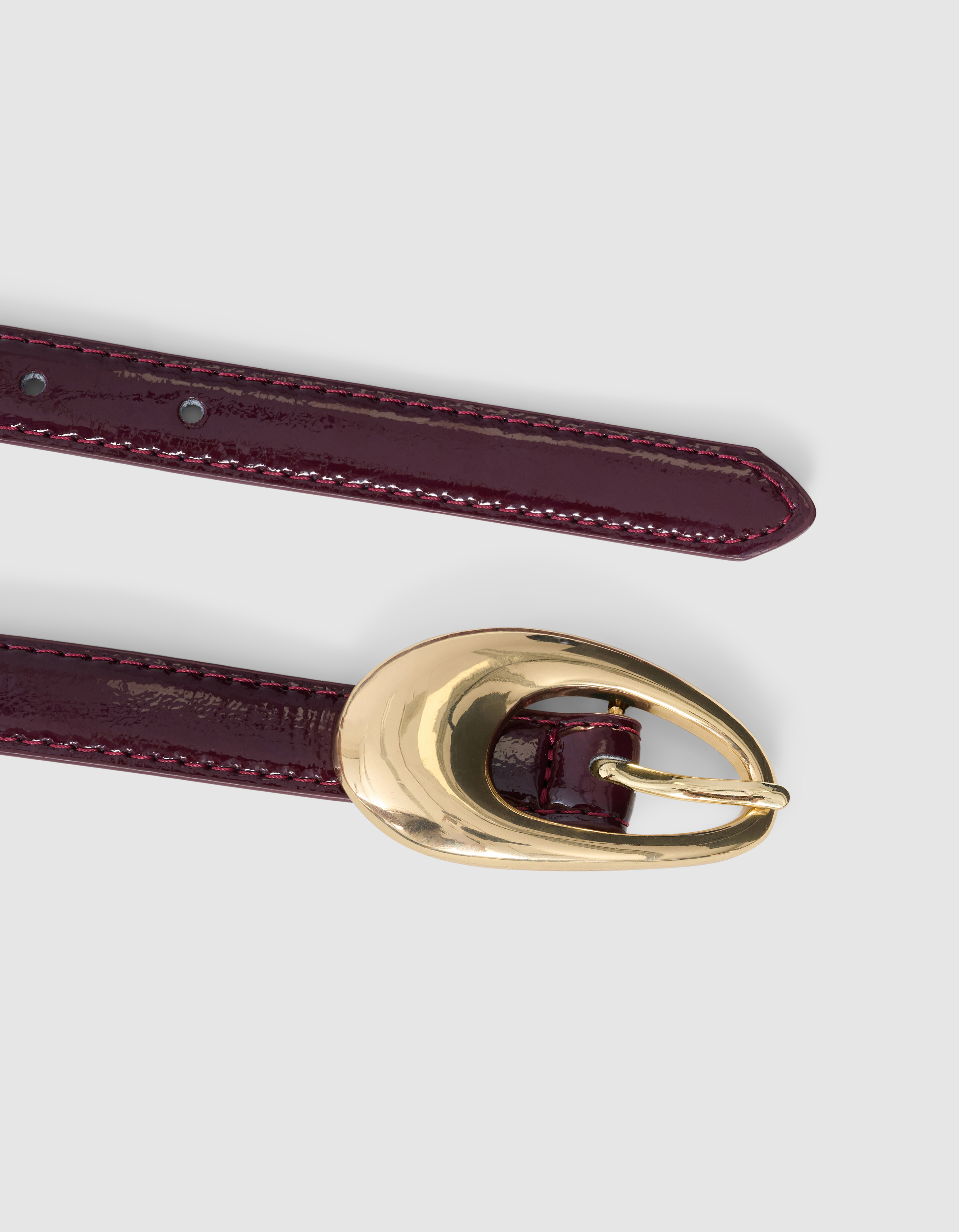 Smalle Lak Riem Donkerrood SHOEBY ACCESSOIRES