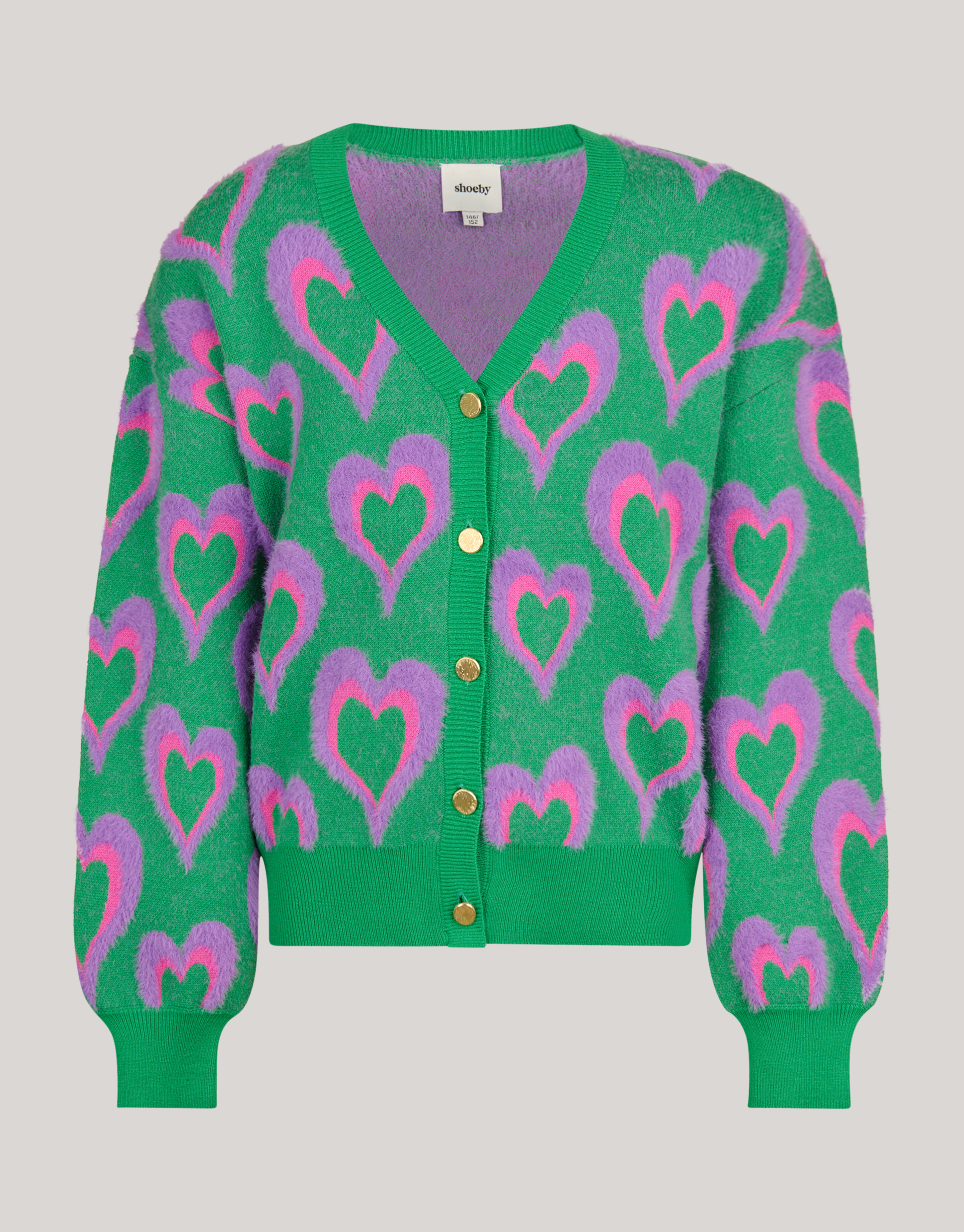 Printed Cardigan Groen SHOEBY GIRLS