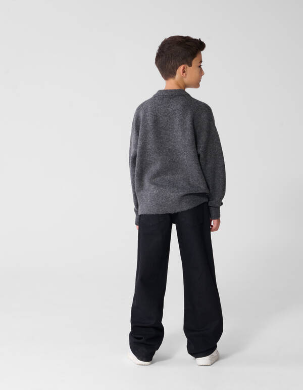 Smiley Gebreide Trui Donkergrijs SHOEBY BOYS