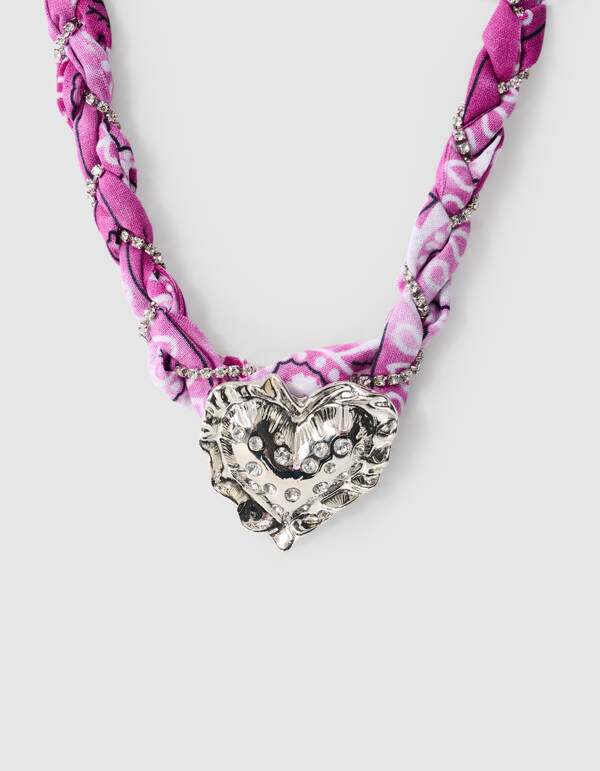 Bandana Puffed Heart Ketting Paars SHOEBY ACCESSOIRES