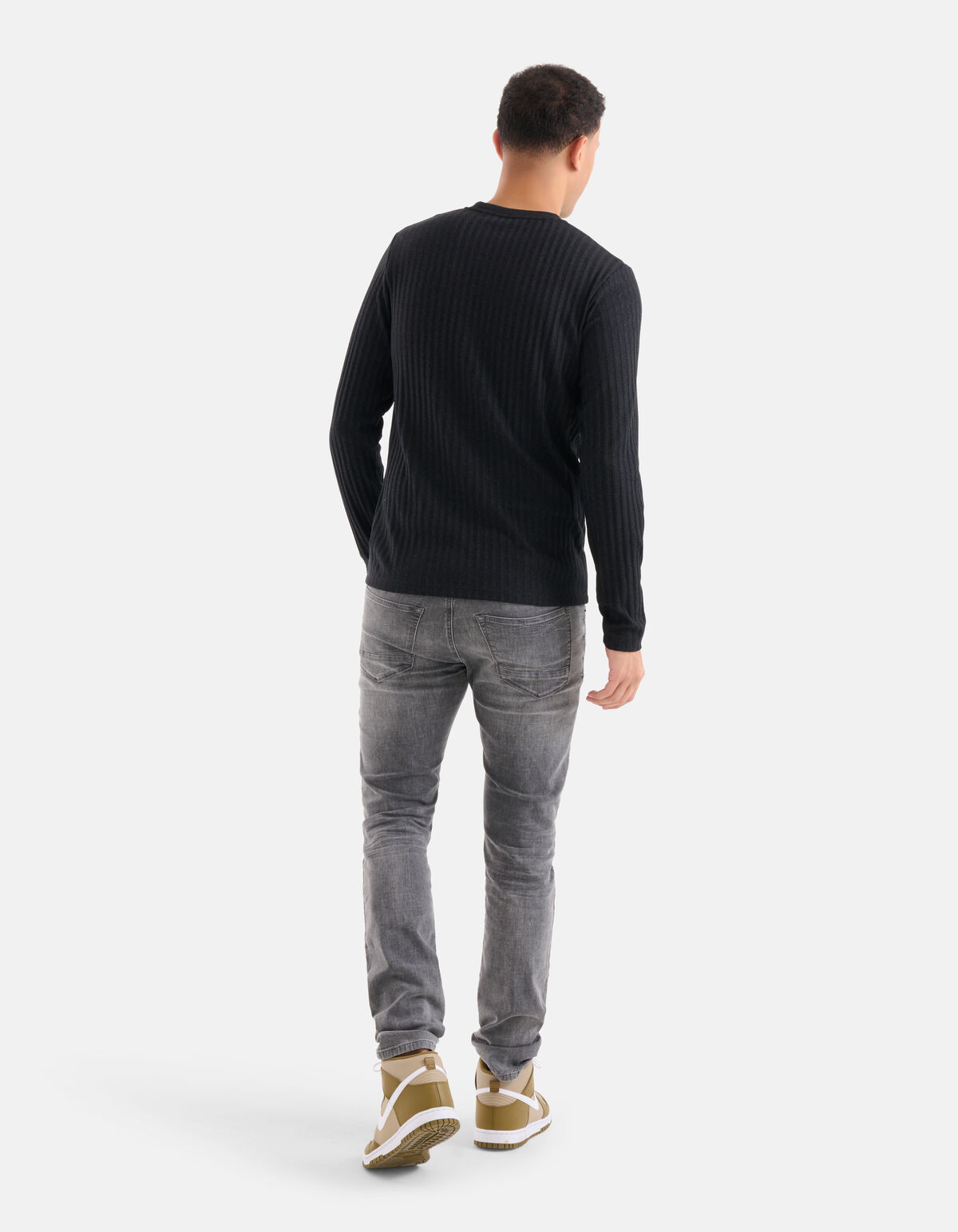 Rib T-shirt Zwart SHOEBY MEN