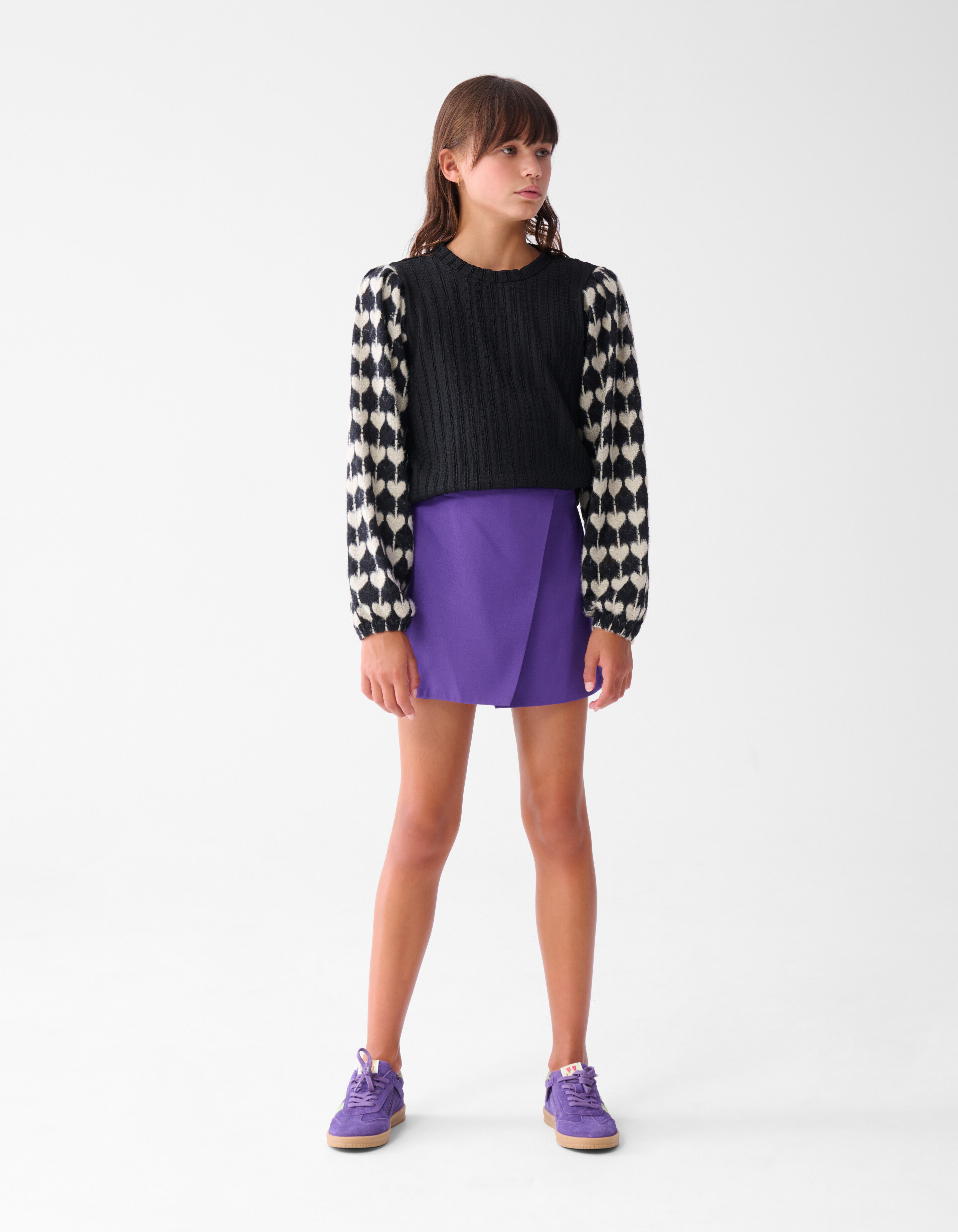 Heart Mix Top Zwart SHOEBY GIRLS