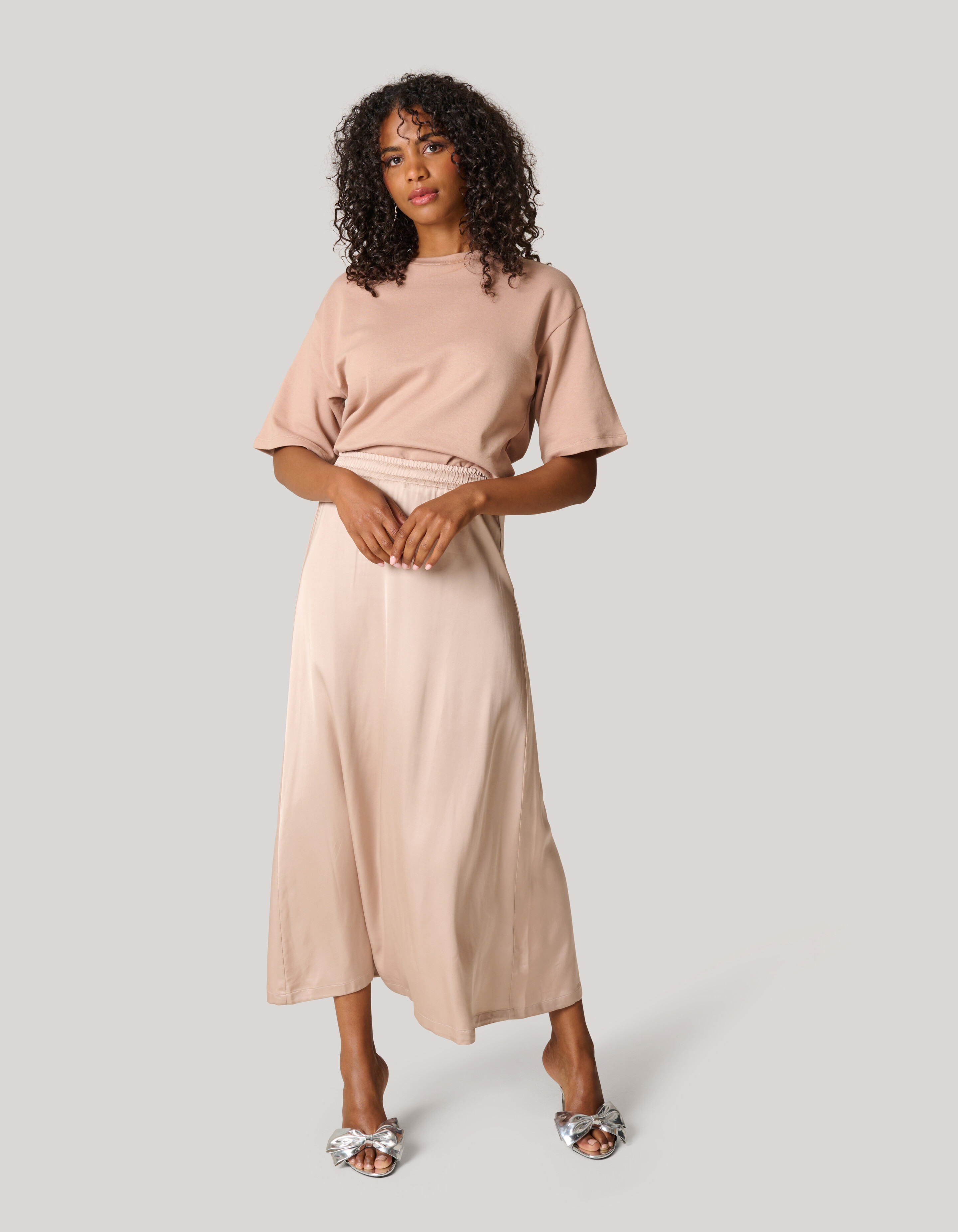 Satijnen Maxi Rok Zand SHOEBY WOMEN