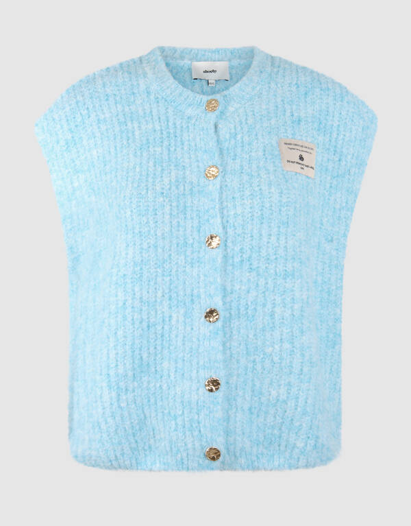 Hairy Button Gilet Lichtblauw SHOEBY WOMEN