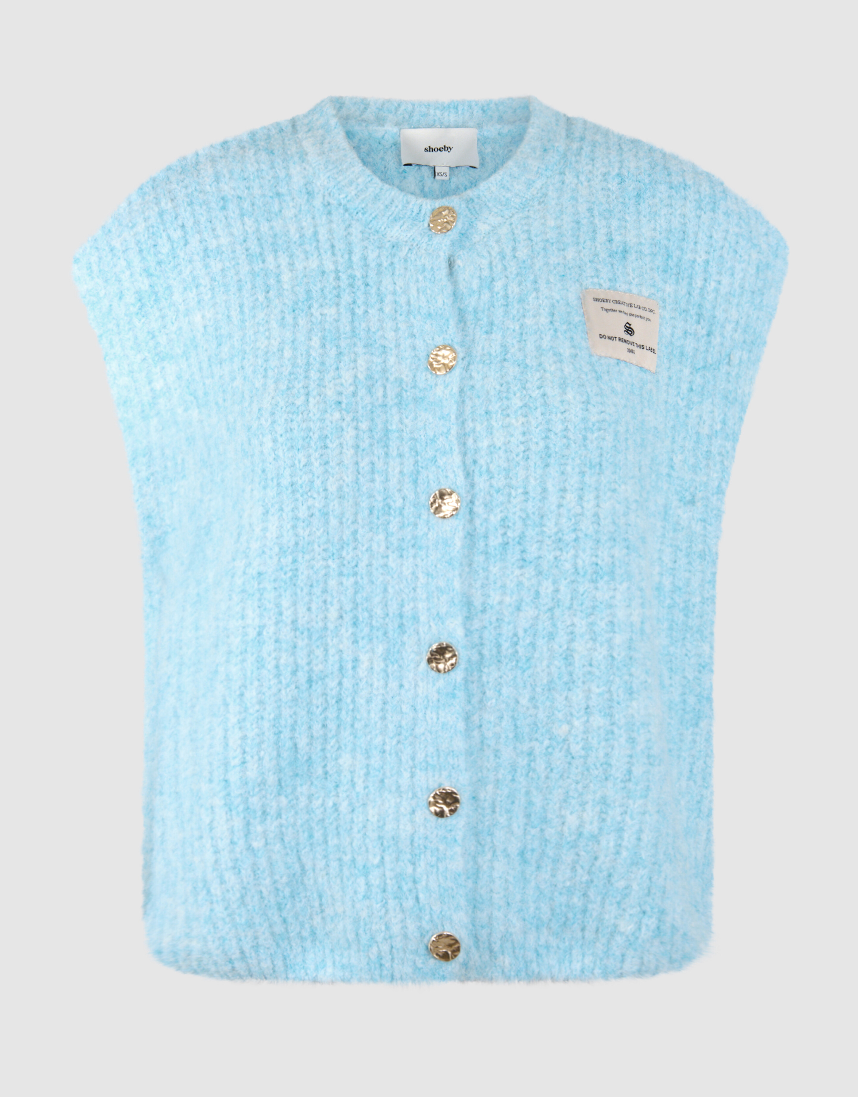Hairy Button Gilet Lichtblauw SHOEBY WOMEN