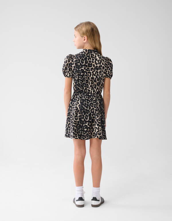 Printed Leopard Jurk Lichtbruin SHOEBY GIRLS