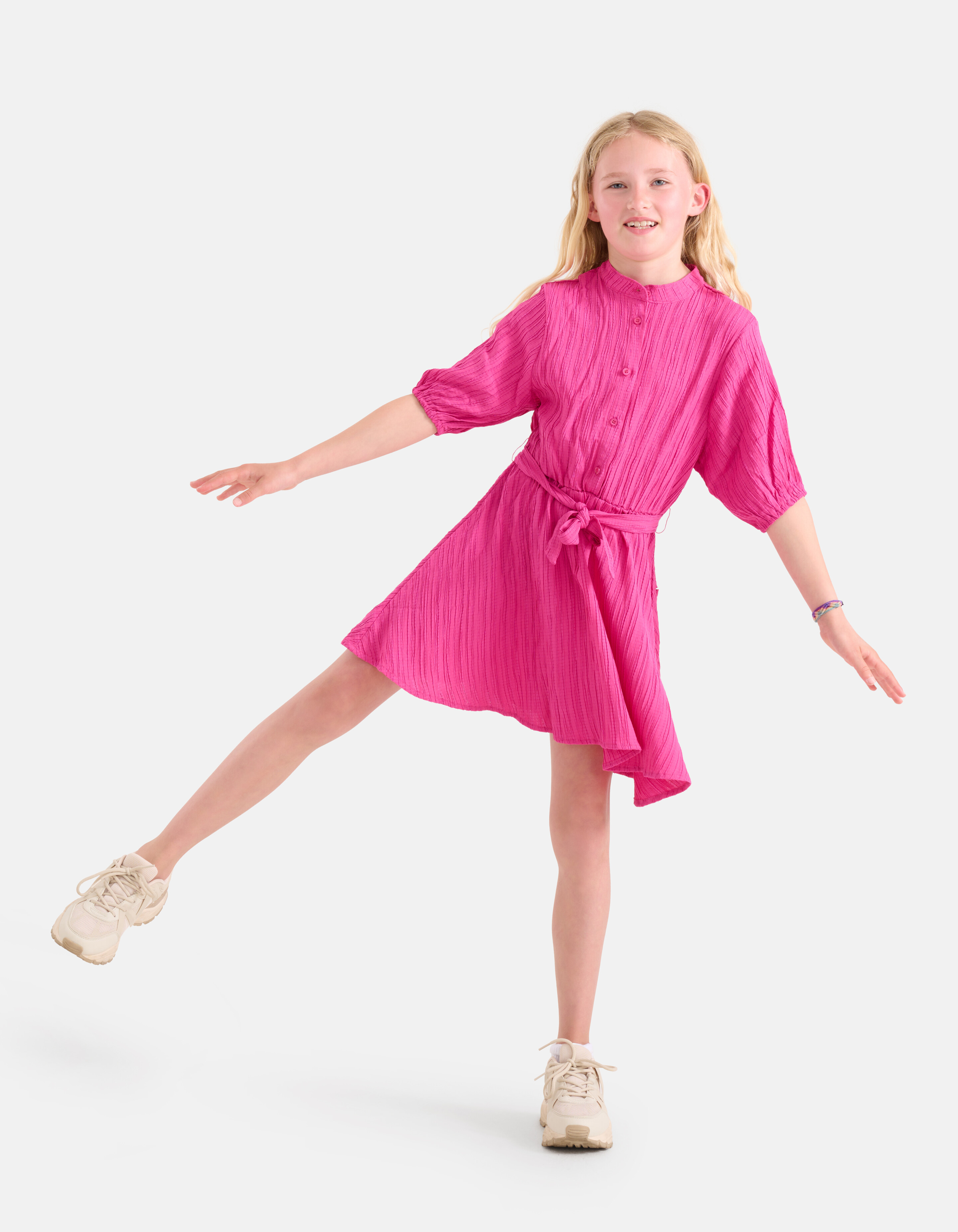 Plisse Jurk Roze SHOEBY GIRLS