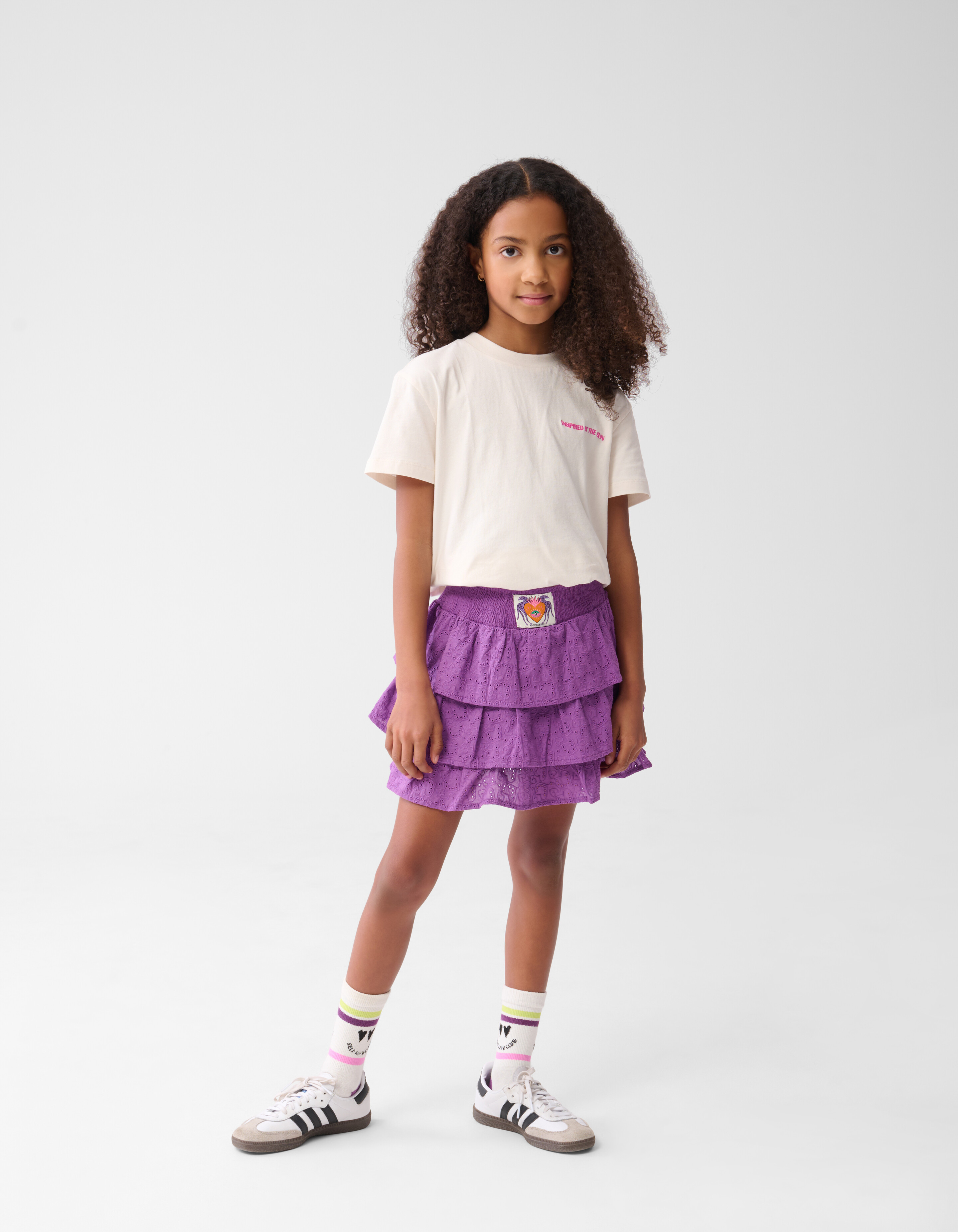 Embroidery Heart Rok Paars By Lizzy SHOEBY GIRLS