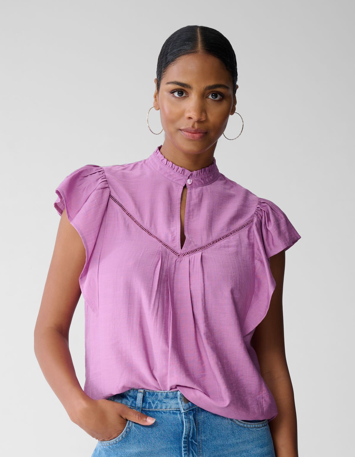 Ruffle Top Roze SHOEBY WOMEN