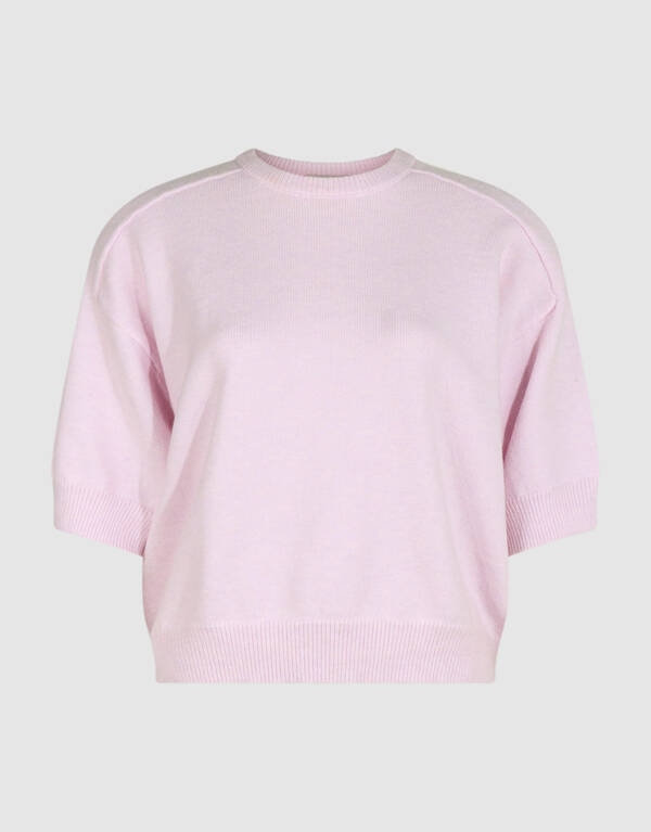 Shortsleeve Gebreide Trui Lichtroze By Mieke SHOEBY WOMEN