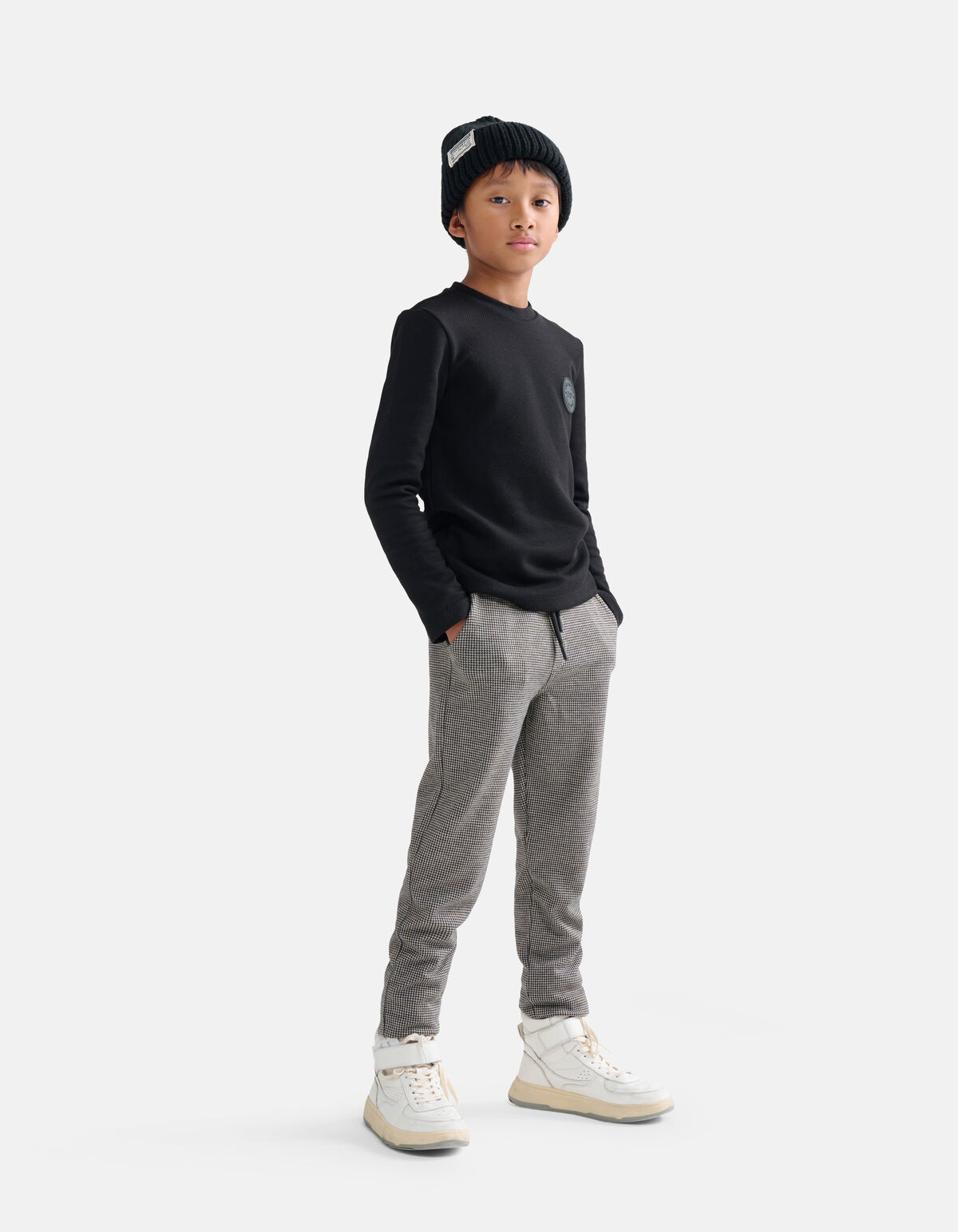 Structuur T-shirt Zwart SHOEBY BOYS