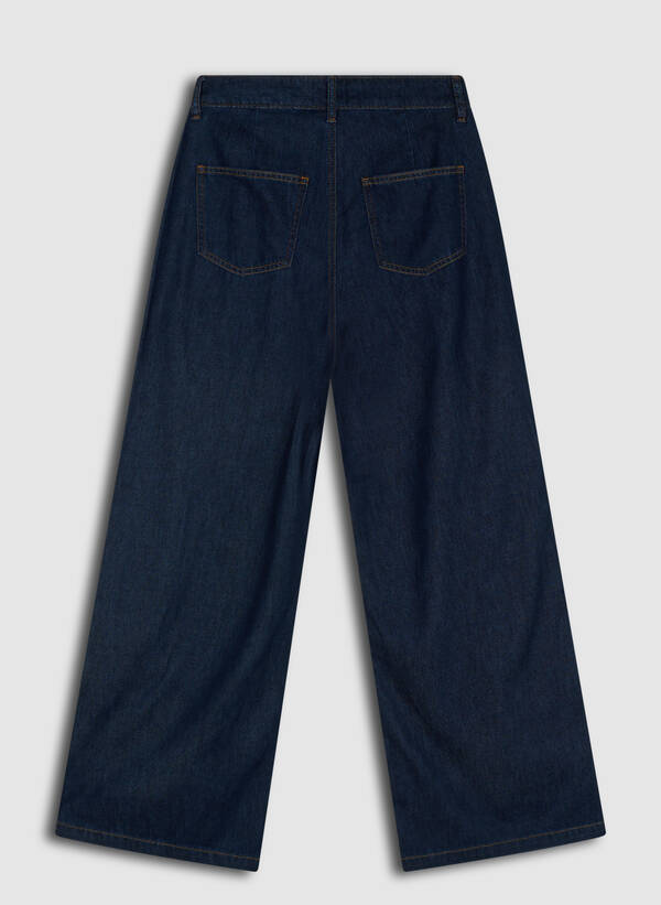 Pleated Wide Leg Fit Jeans Donkerblauw SHOEBY WOMEN