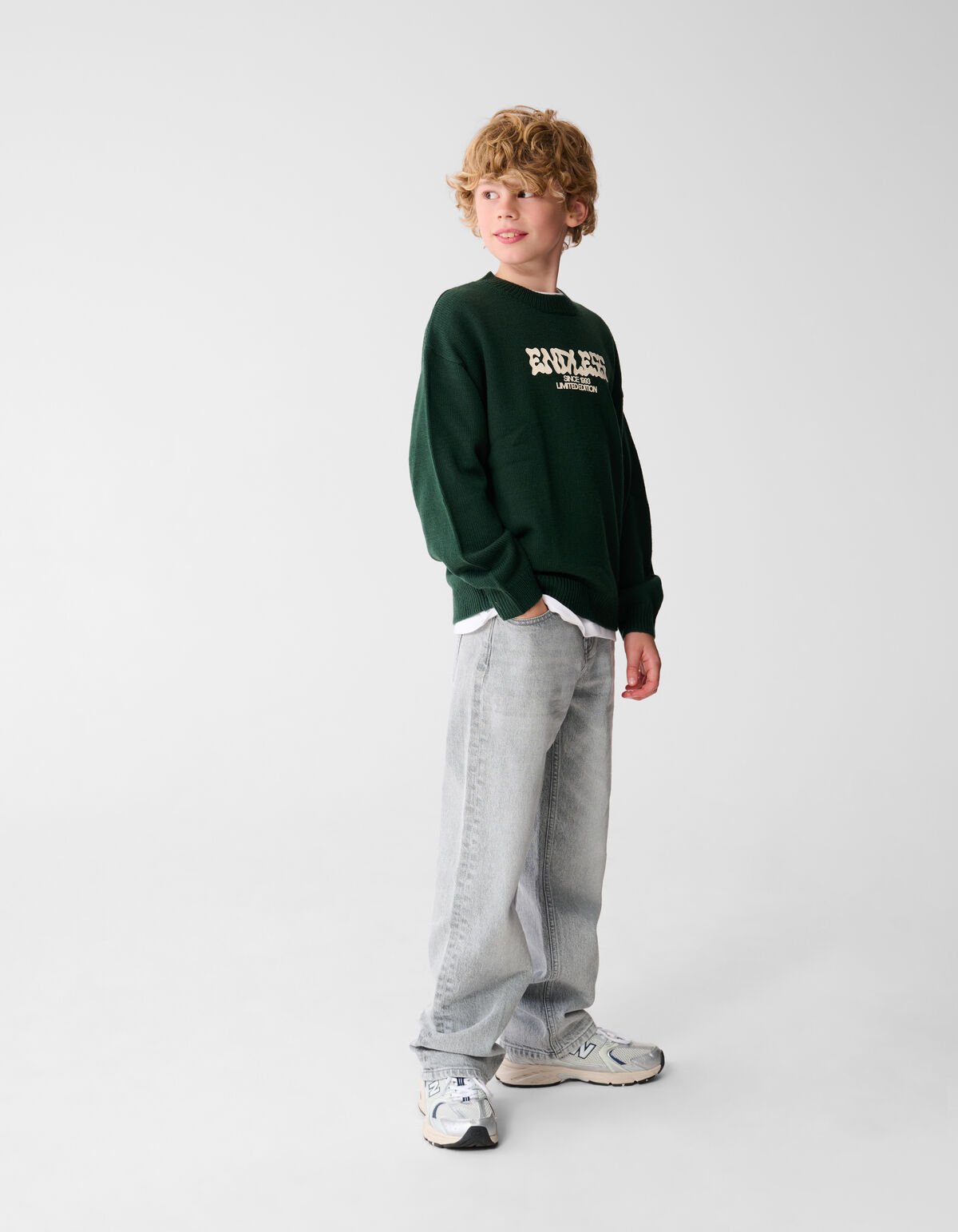 Endless Artwork Sweater Donkergroen SHOEBY BOYS