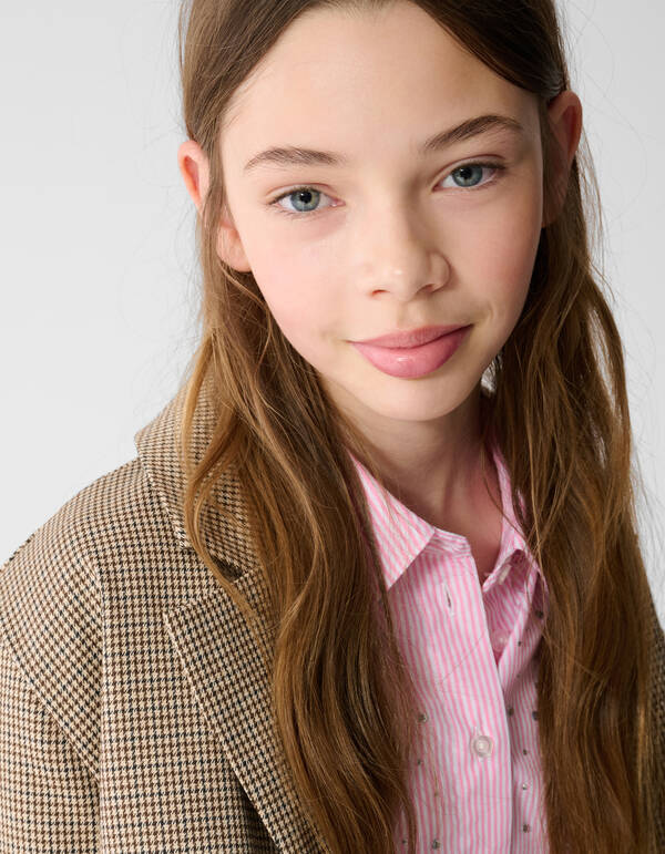 Cropped Ruiten Blazer Lichtbruin SHOEBY GIRLS