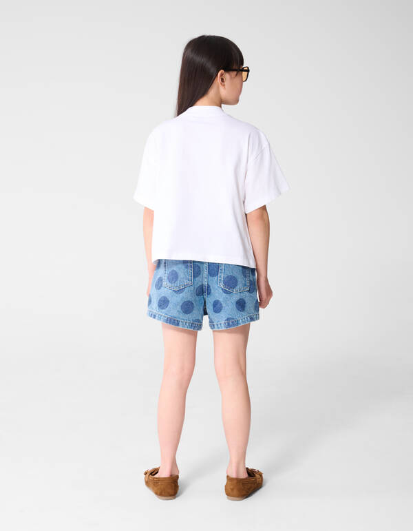Sardine Embroidery T-shirt Wit SHOEBY GIRLS