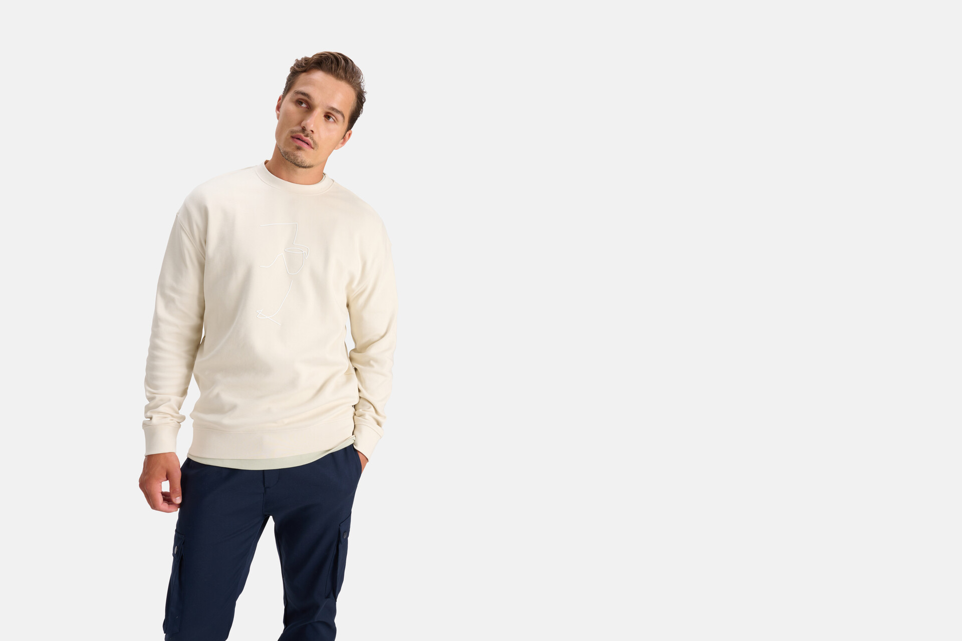 Crewneck Sweater Gebroken Wit SHOEBY MEN