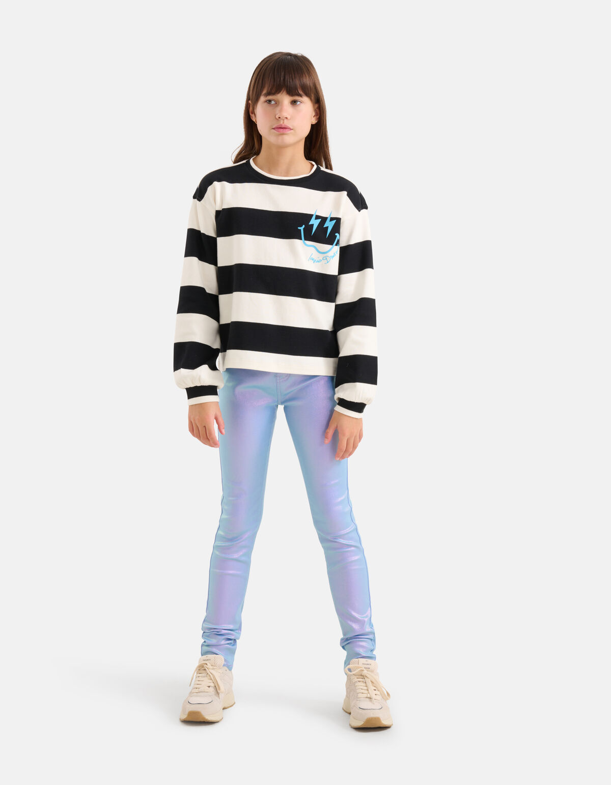 Gestreepte Longsleeve Zwart/Wit SHOEBY GIRLS