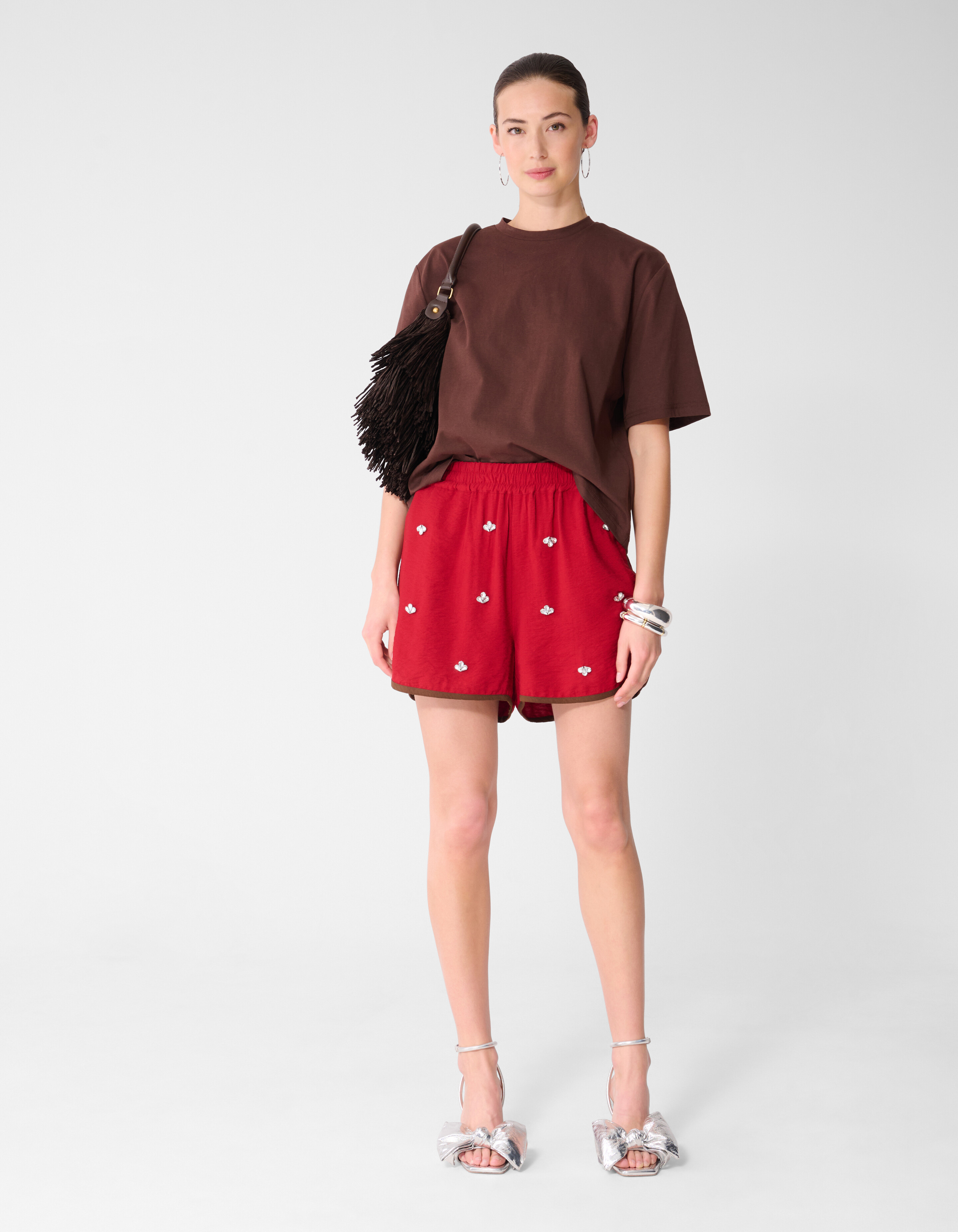 Sporty Strass Short Rood SHOEBY WOMEN