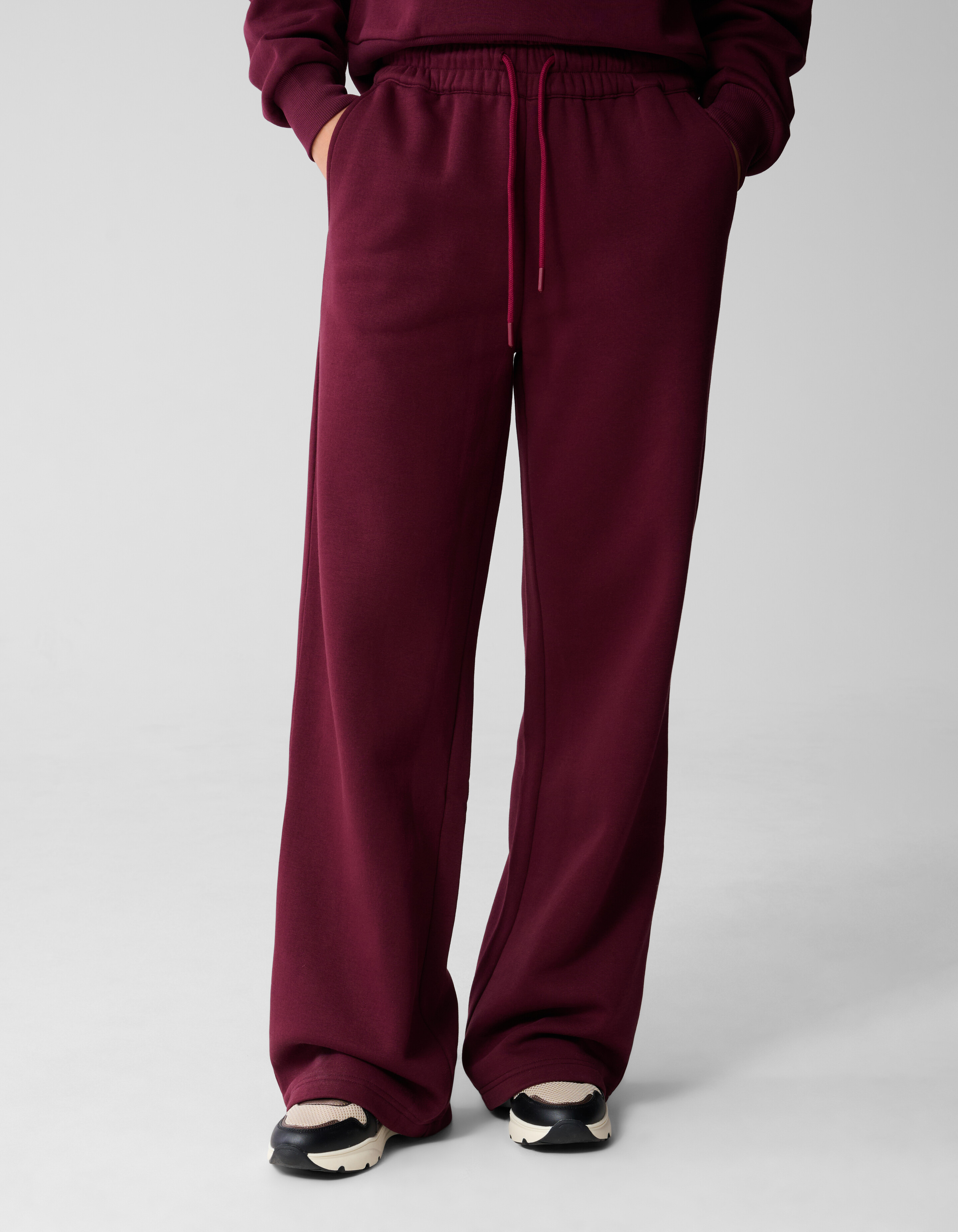 Wide Leg Jogger Broek Donkerrood SHOEBY WOMEN