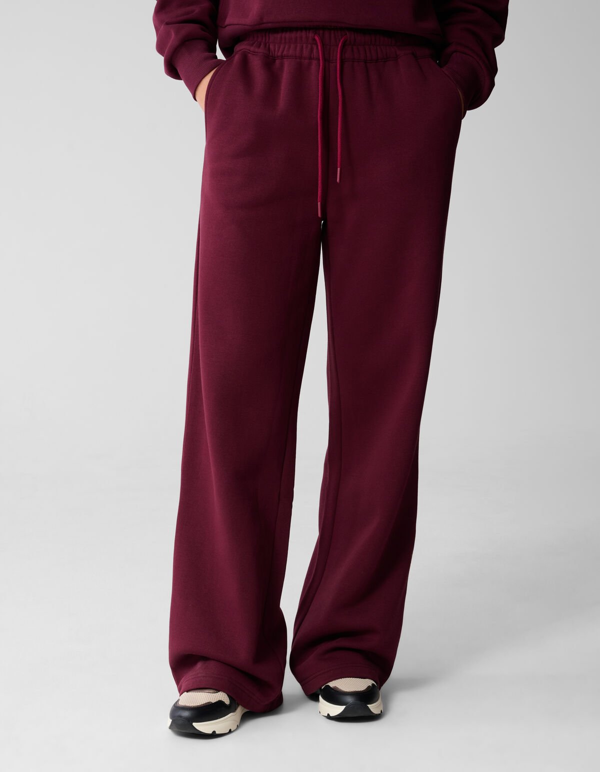 Wide Leg Jogger Broek Donkerrood SHOEBY WOMEN