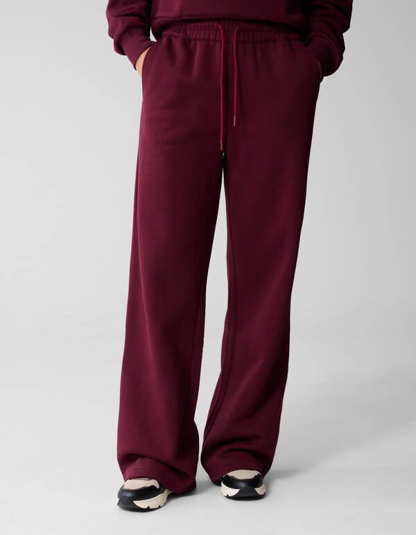 Wide Leg Jogger Broek Donkerrood SHOEBY WOMEN