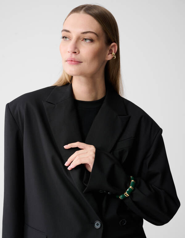 Striped Bangle Donkergroen/Goud SHOEBY ACCESSOIRES